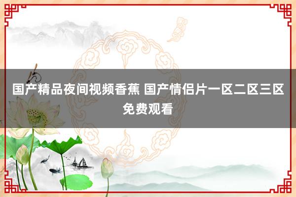 国产精品夜间视频香蕉 国产情侣片一区二区三区免费观看